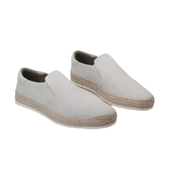 Women's suede espadrilles with woven jute sole