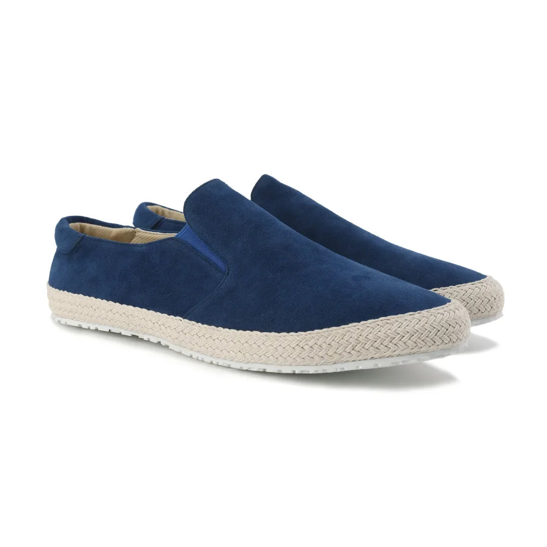 Women's suede espadrilles with woven sole