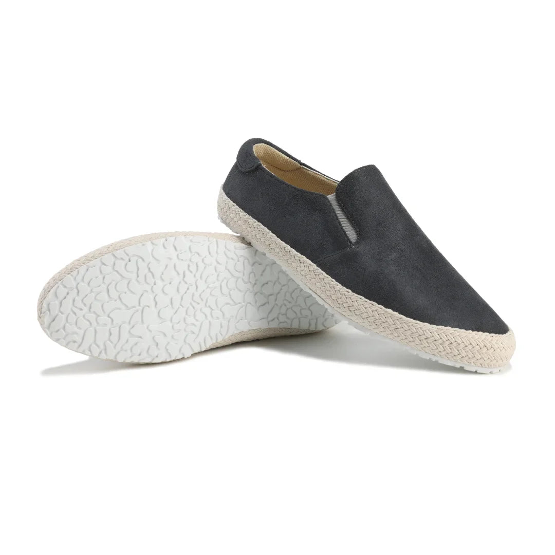 Women's suede espadrilles with woven sole