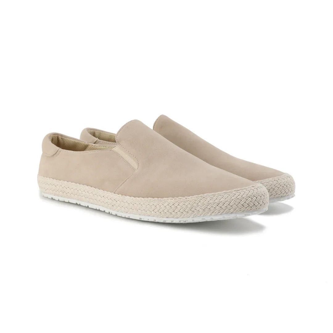 Women's suede espadrilles with woven sole