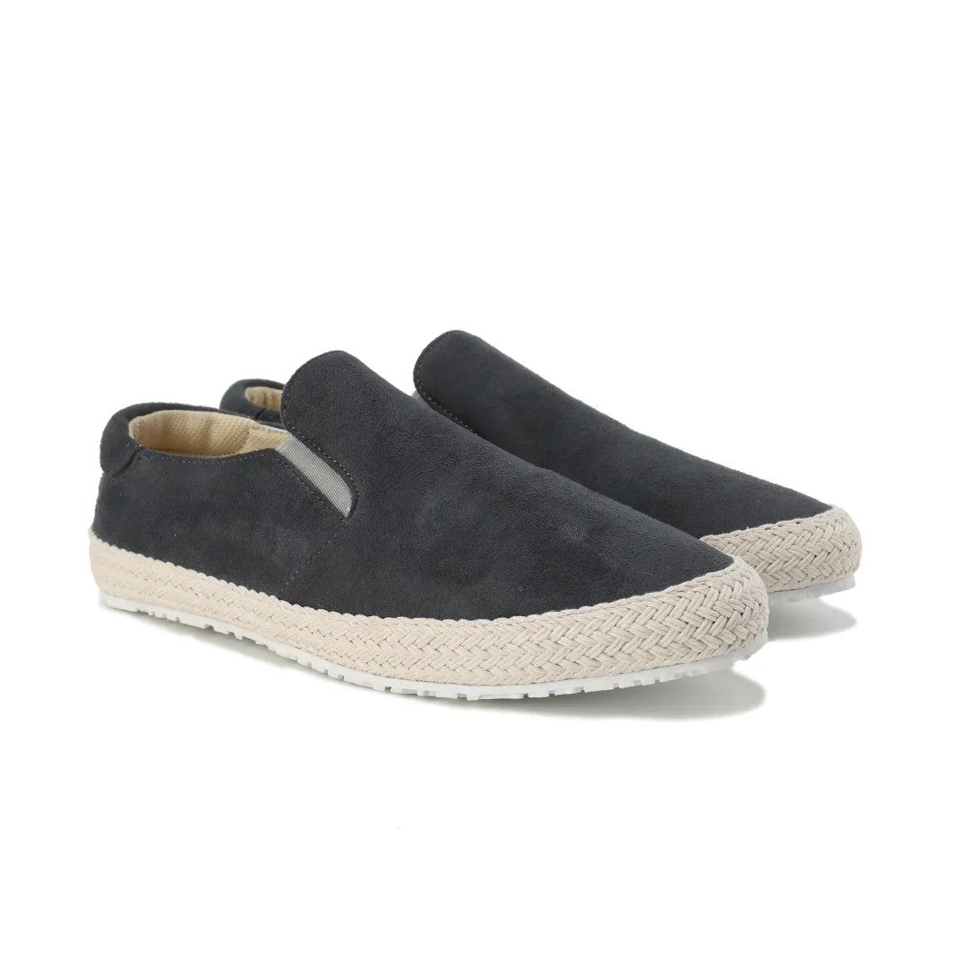 Women's suede espadrilles with woven sole