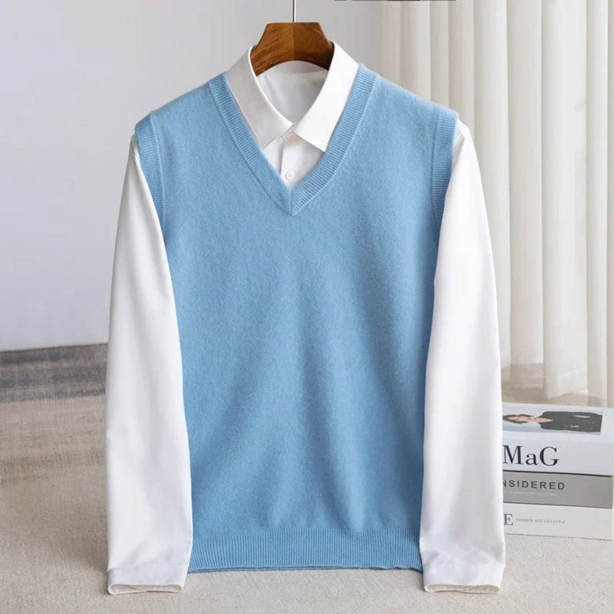 Women's V-Neck Knit Sweater Vest, Sleeveless, Relaxed Fit