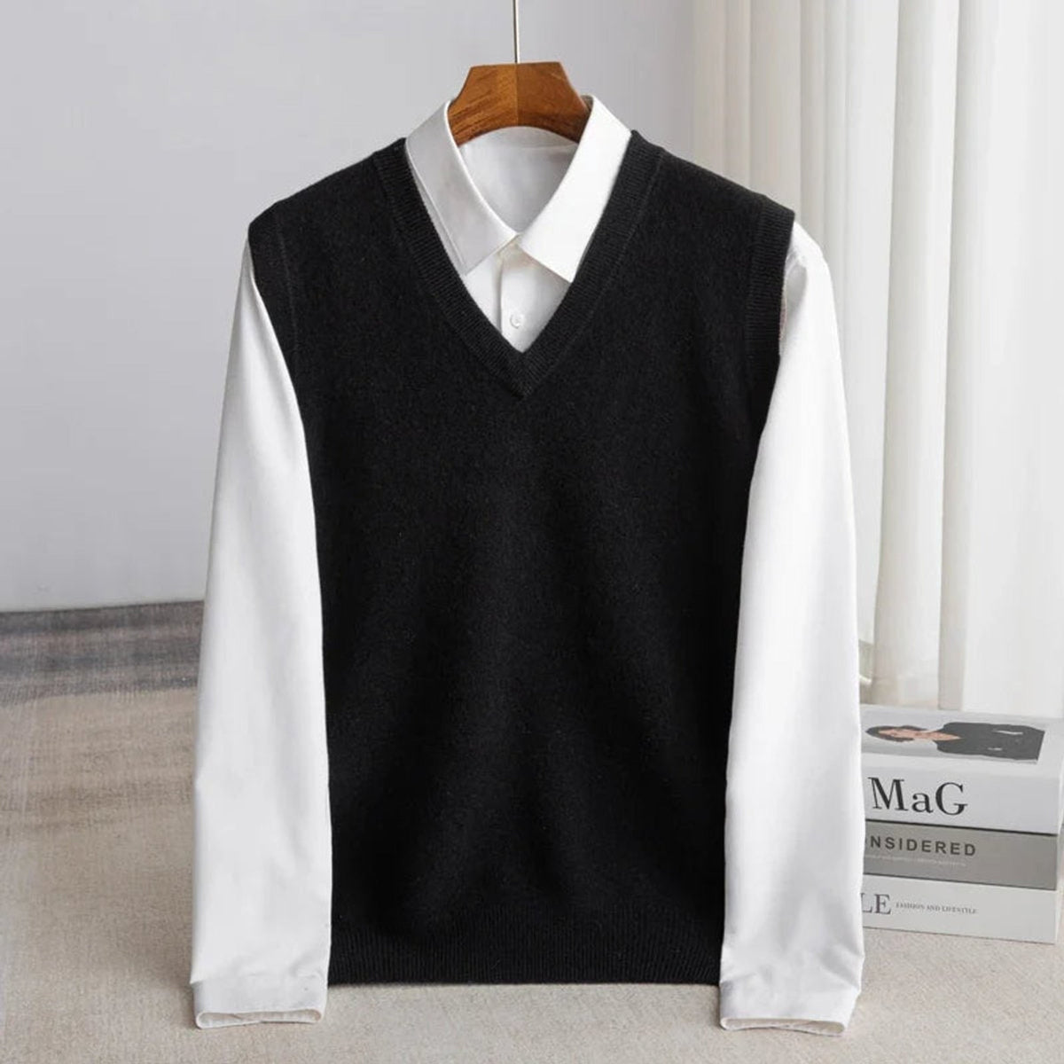 Women's V-Neck Knit Sweater Vest, Sleeveless, Relaxed Fit