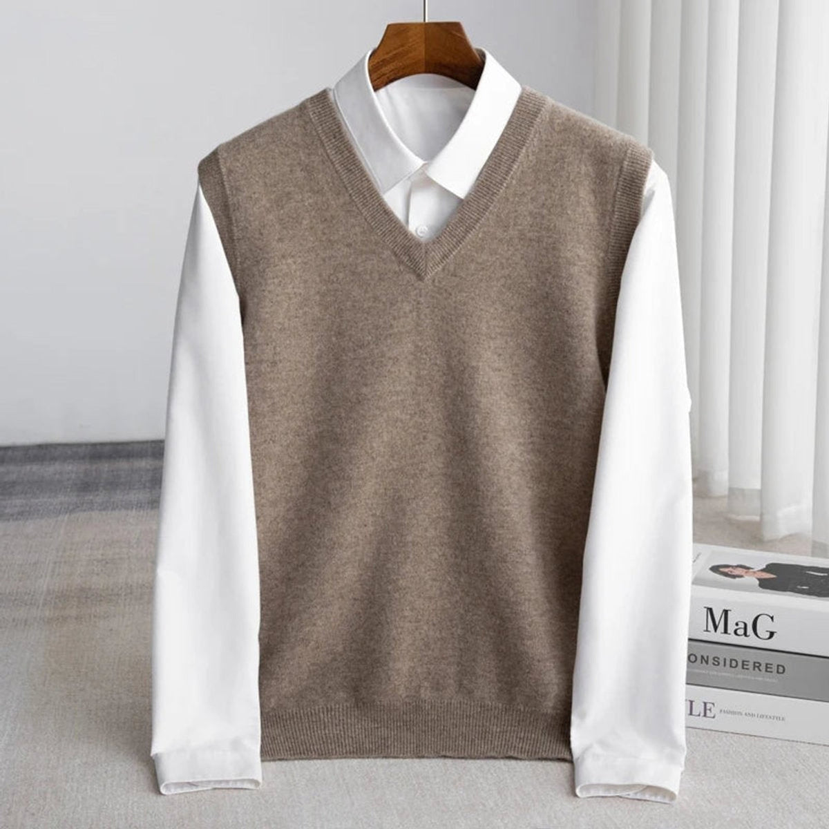 Women's V-Neck Knit Sweater Vest, Sleeveless, Relaxed Fit