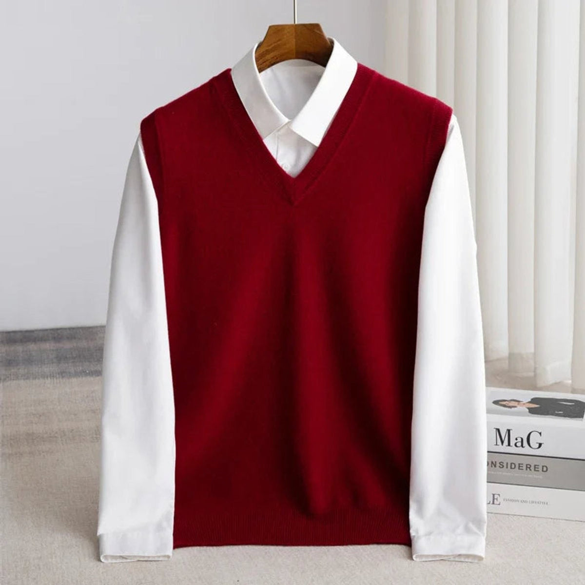 Women's V-Neck Knit Sweater Vest, Sleeveless, Relaxed Fit