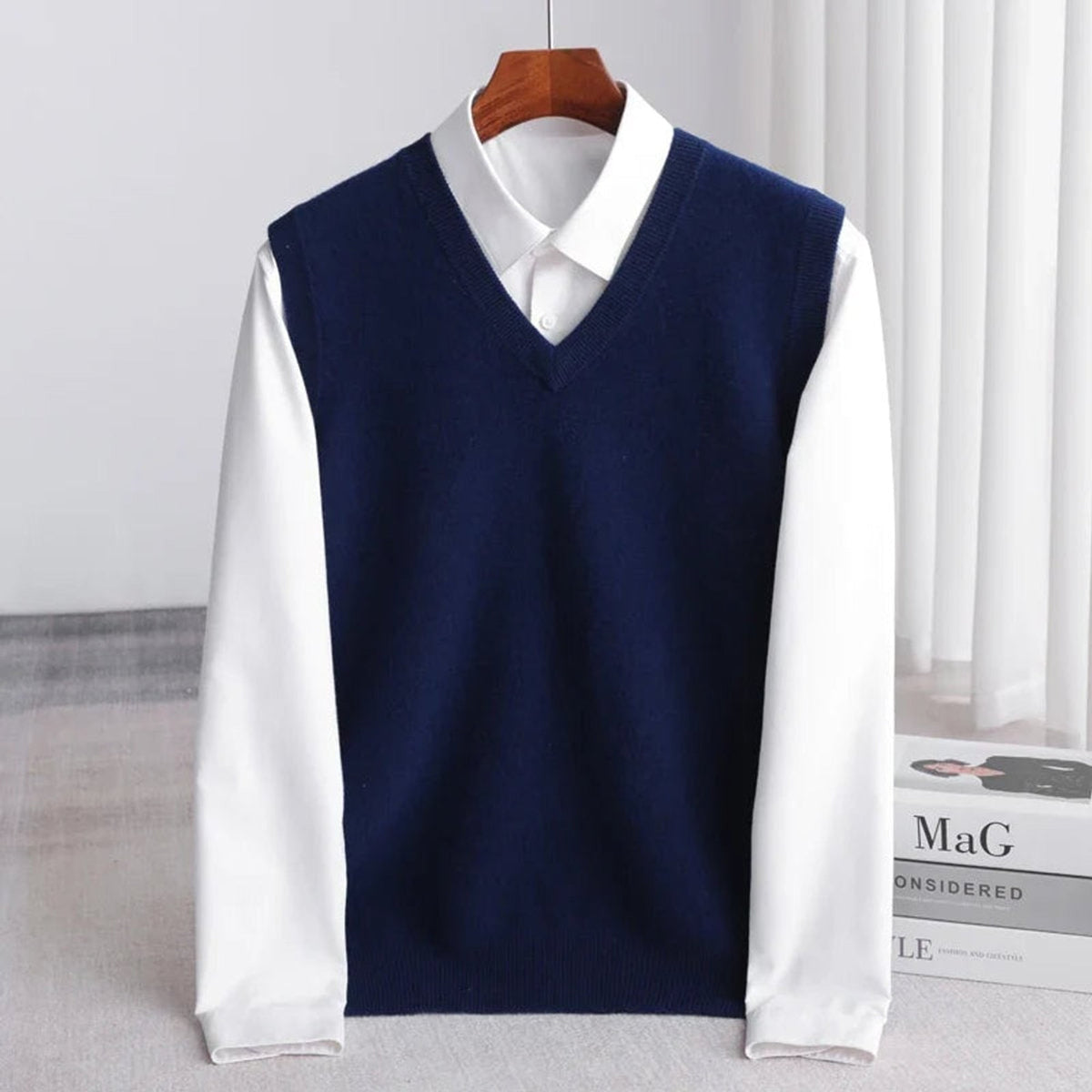 Women's V-Neck Knit Sweater Vest, Sleeveless, Relaxed Fit