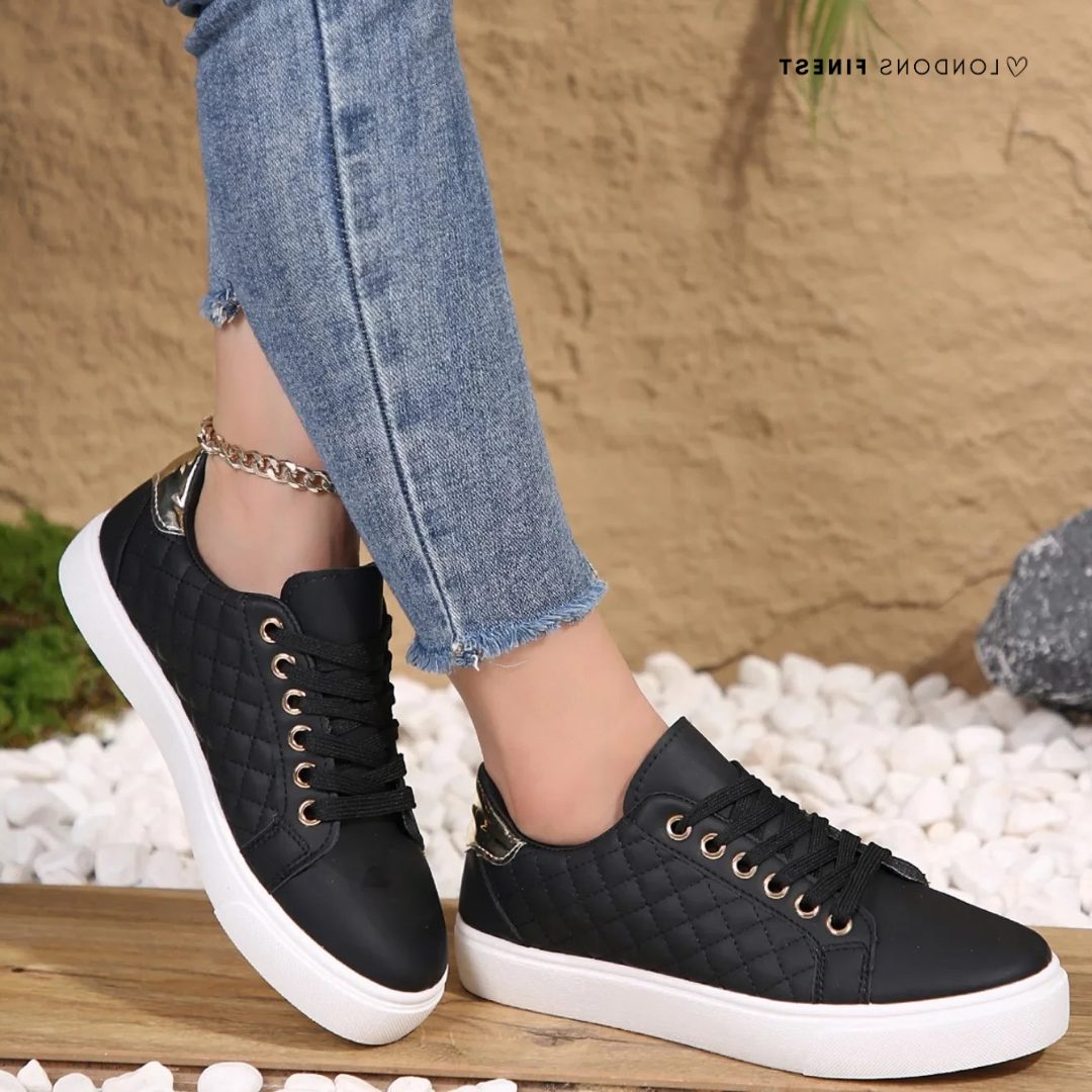 Tegan | Quilted Lace-Up Platform Sneakers for Women