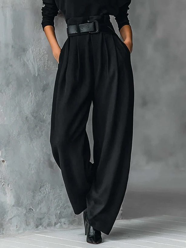 Thea | Straight Leg Pants Set with Turtleneck and Long Sleeves for Women