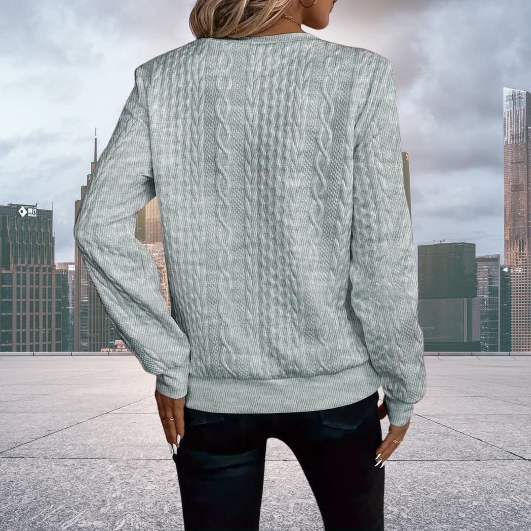 Thessa | Cable Knit Zip-Up Sweater for Women