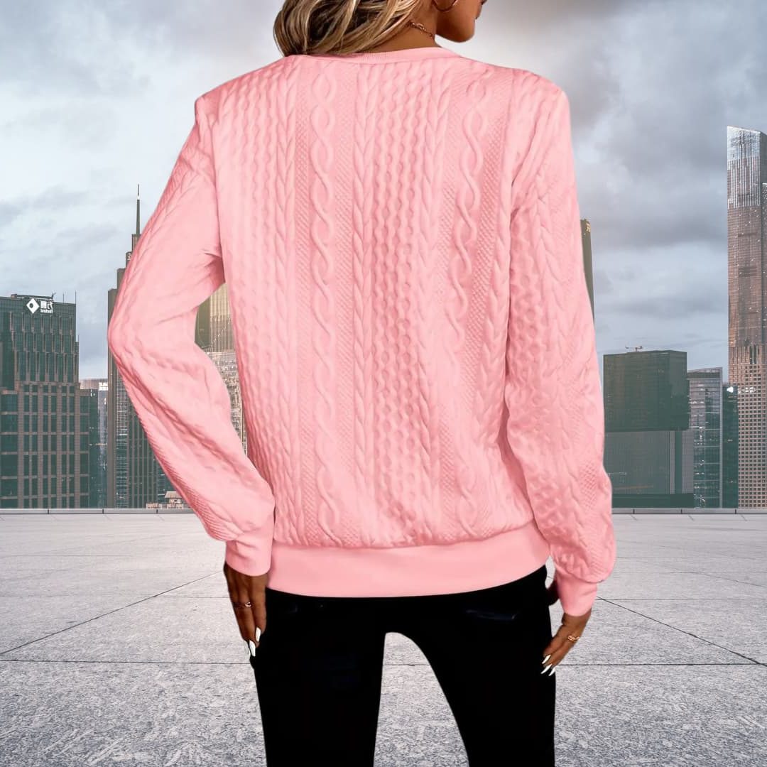 Thessa | Cable Knit Zip-Up Sweater for Women