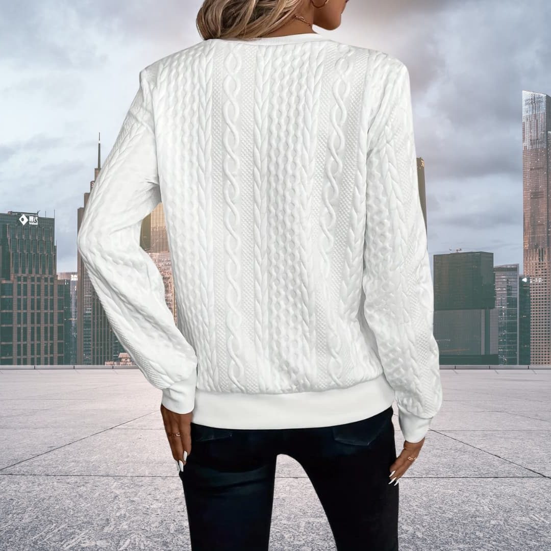 Thessa | Cable Knit Zip-Up Sweater for Women