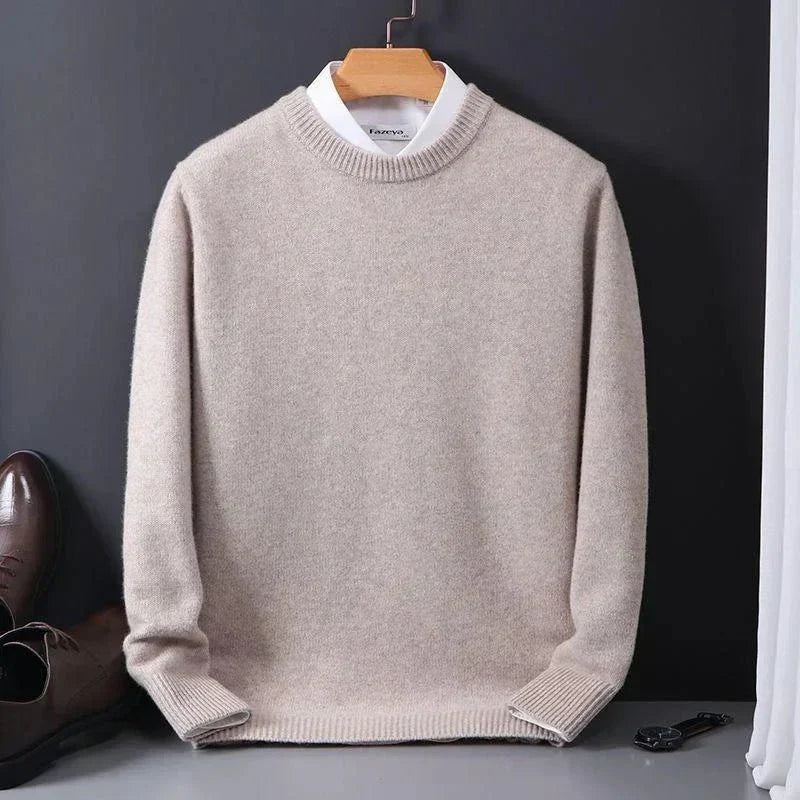 Men's Crew-Neck Sweater, Long Sleeves, Ribbed Trims