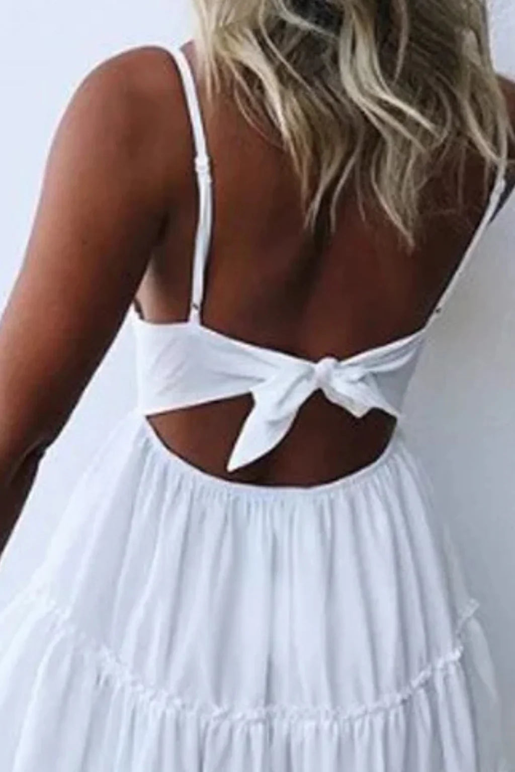 Tilly | Women's Summer Holiday Mini Dress with Spaghetti Straps and Open Back