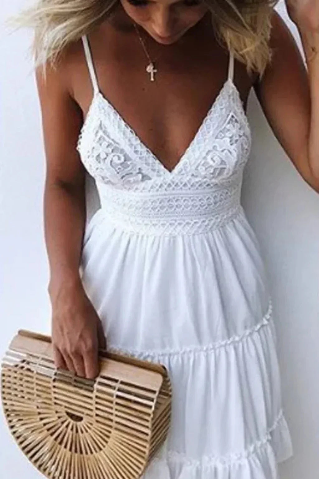 Tilly | Women's Summer Holiday Mini Dress with Spaghetti Straps and Open Back