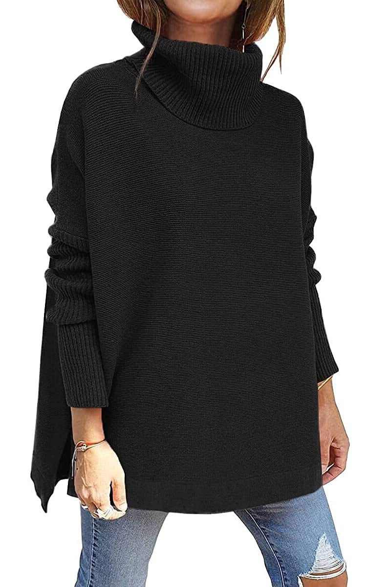 Tirzah | Ribbed Knit Oversized Turtleneck Sweater for Women