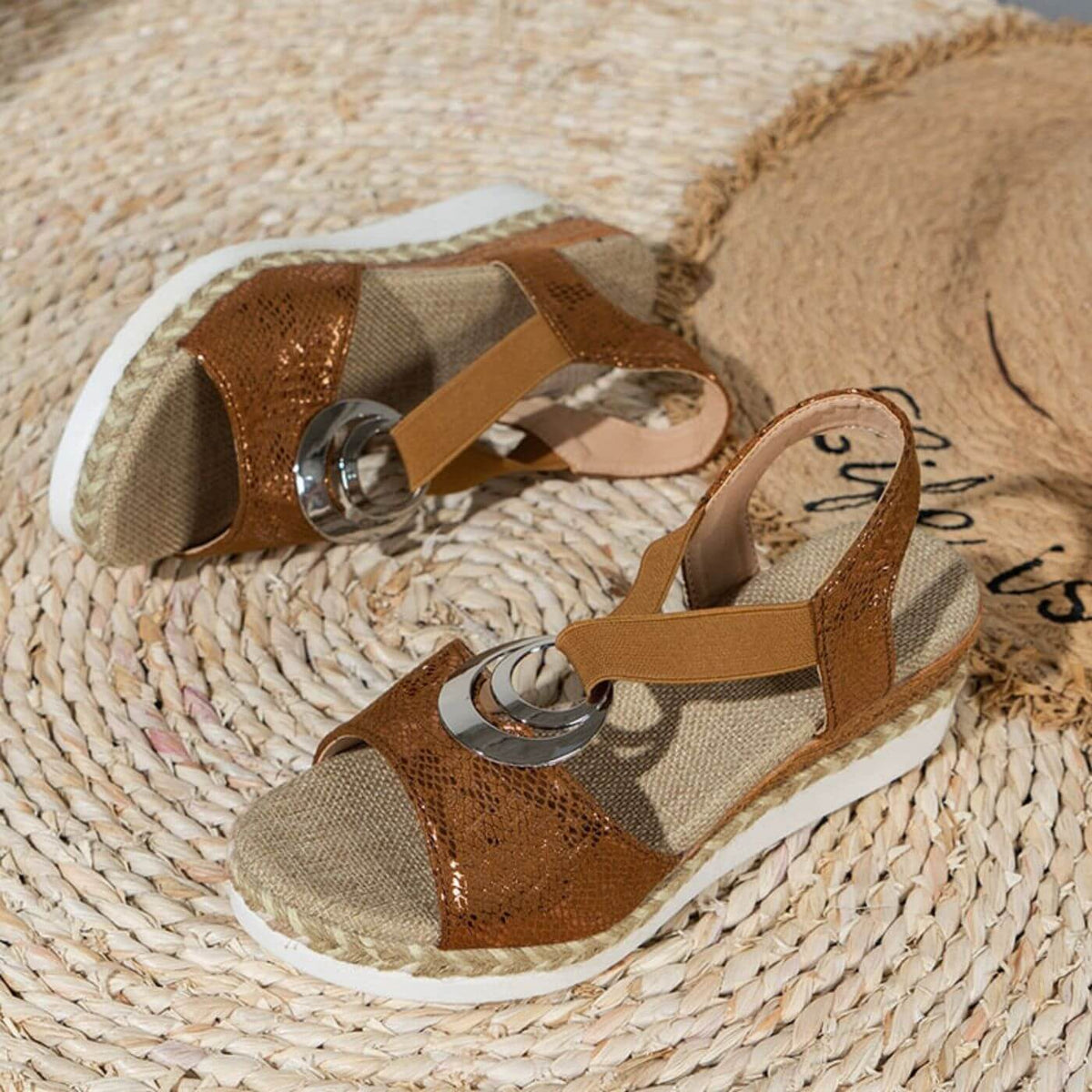 Tracy | Women's Orthopedic Wedge Platform Sandals with Ankle Strap and Buckle