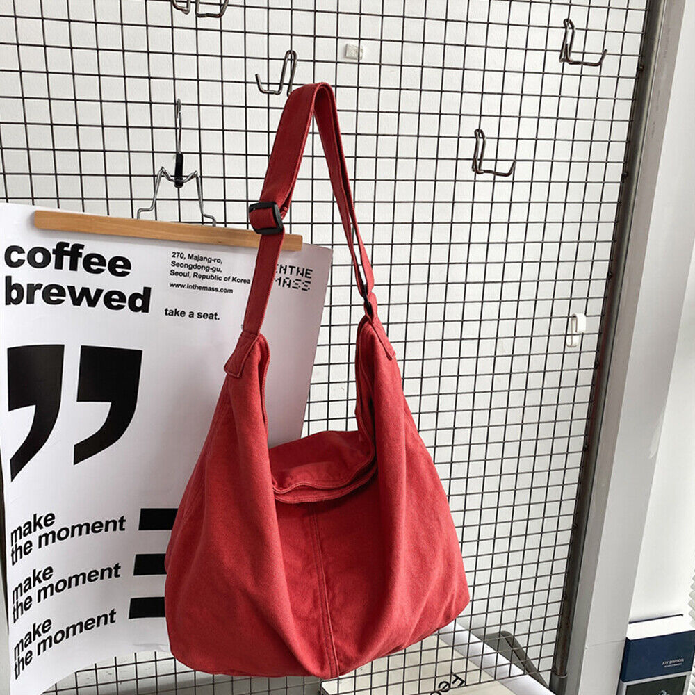 Women's Canvas Shoulder Bag with Adjustable Strap