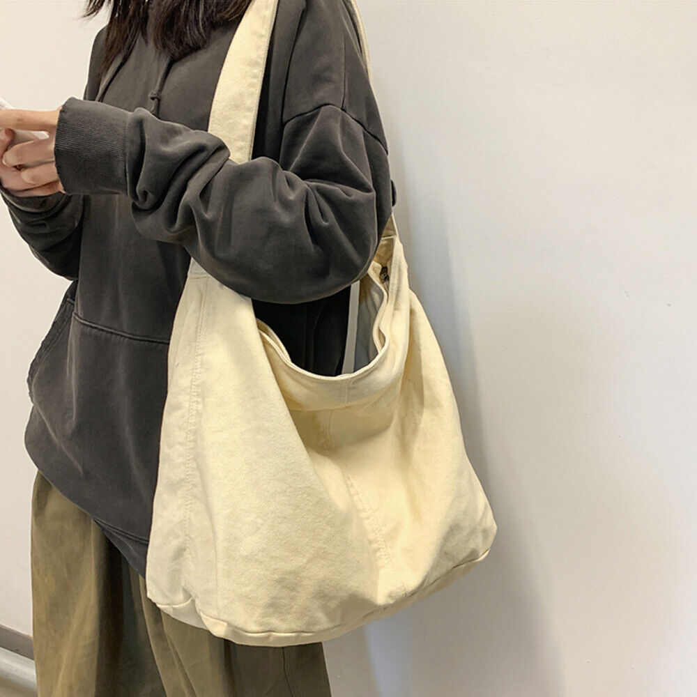 Women's Canvas Shoulder Bag with Adjustable Strap