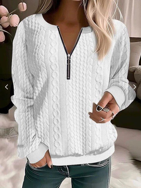 Tulia | Cable Knit Half-Zip Sweater for Women