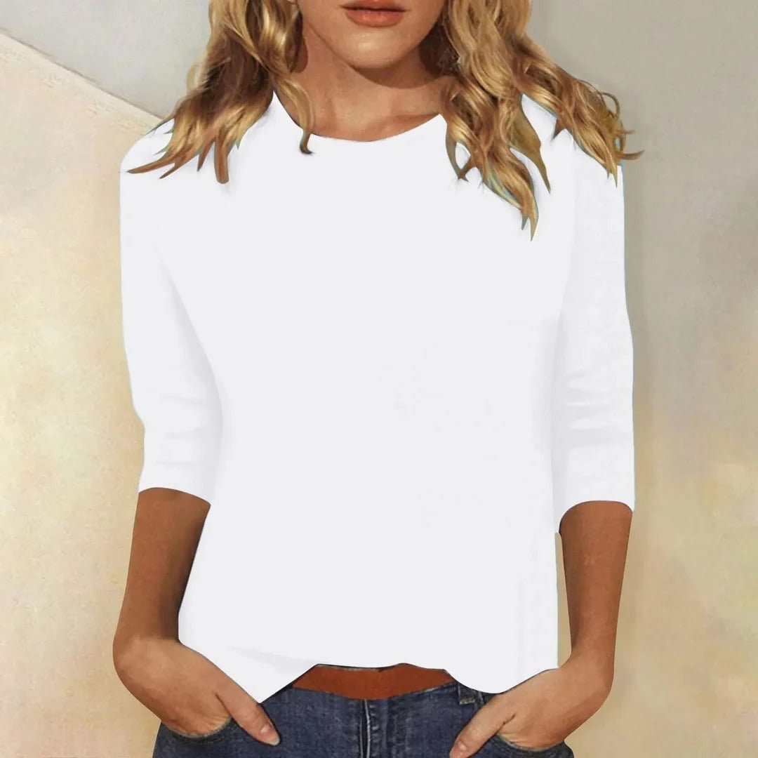 Tulia | Top with Three-Quarter Sleeves and Crew Neck for Women