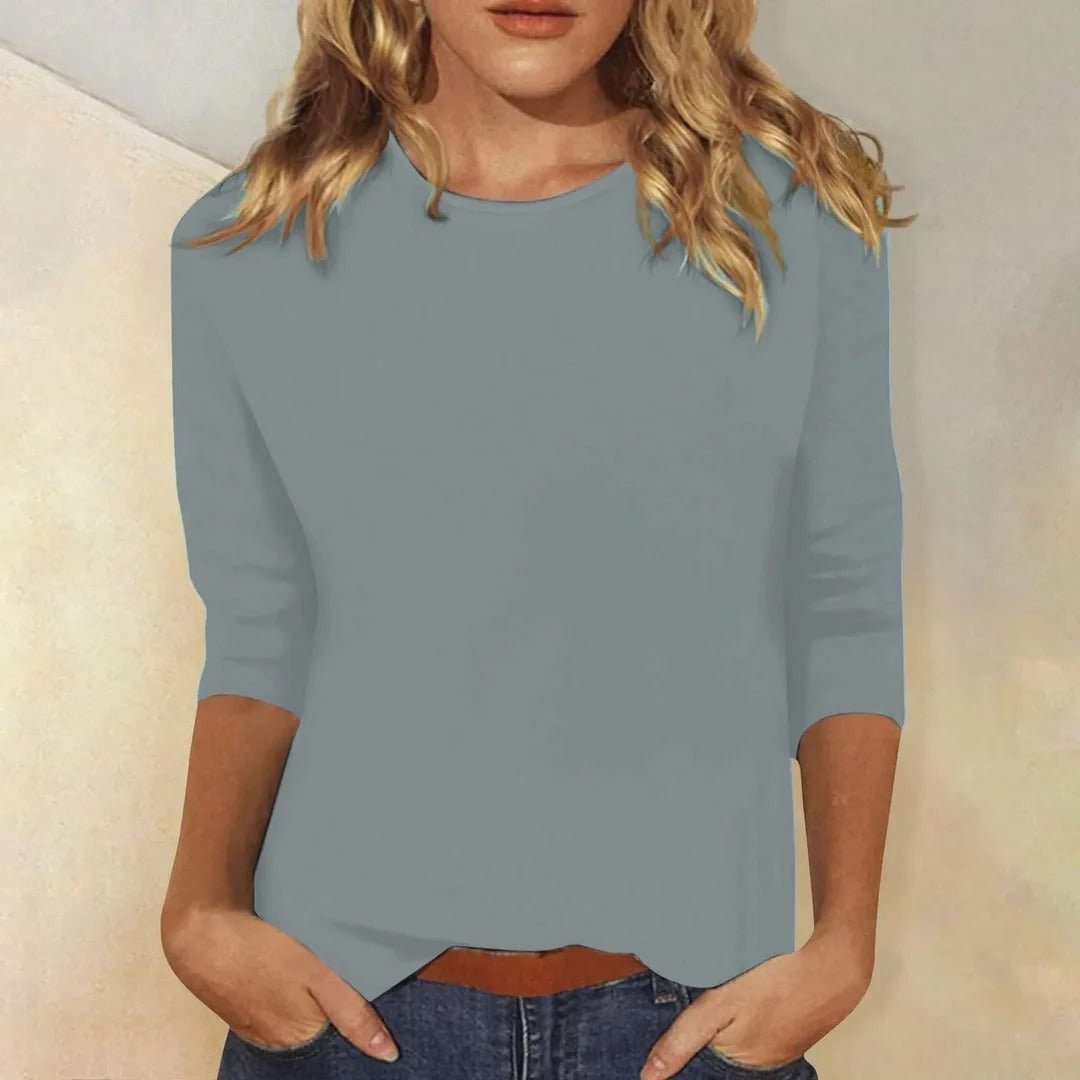 Tulia | Top with Three-Quarter Sleeves and Crew Neck for Women