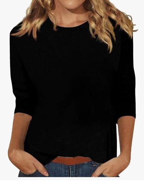 Tulia | Top with Three-Quarter Sleeves and Crew Neck for Women
