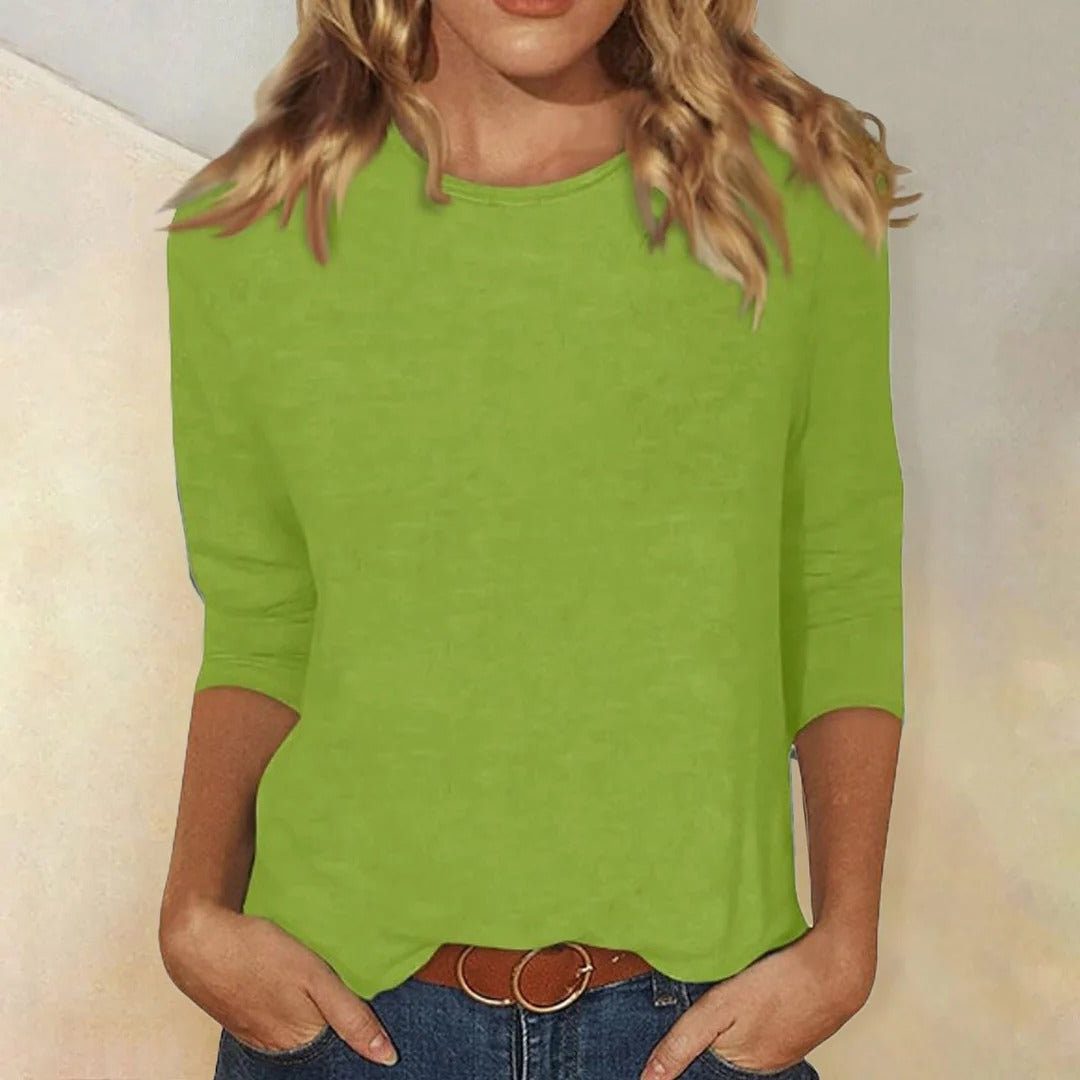 Tulia | Top with Three-Quarter Sleeves and Crew Neck for Women