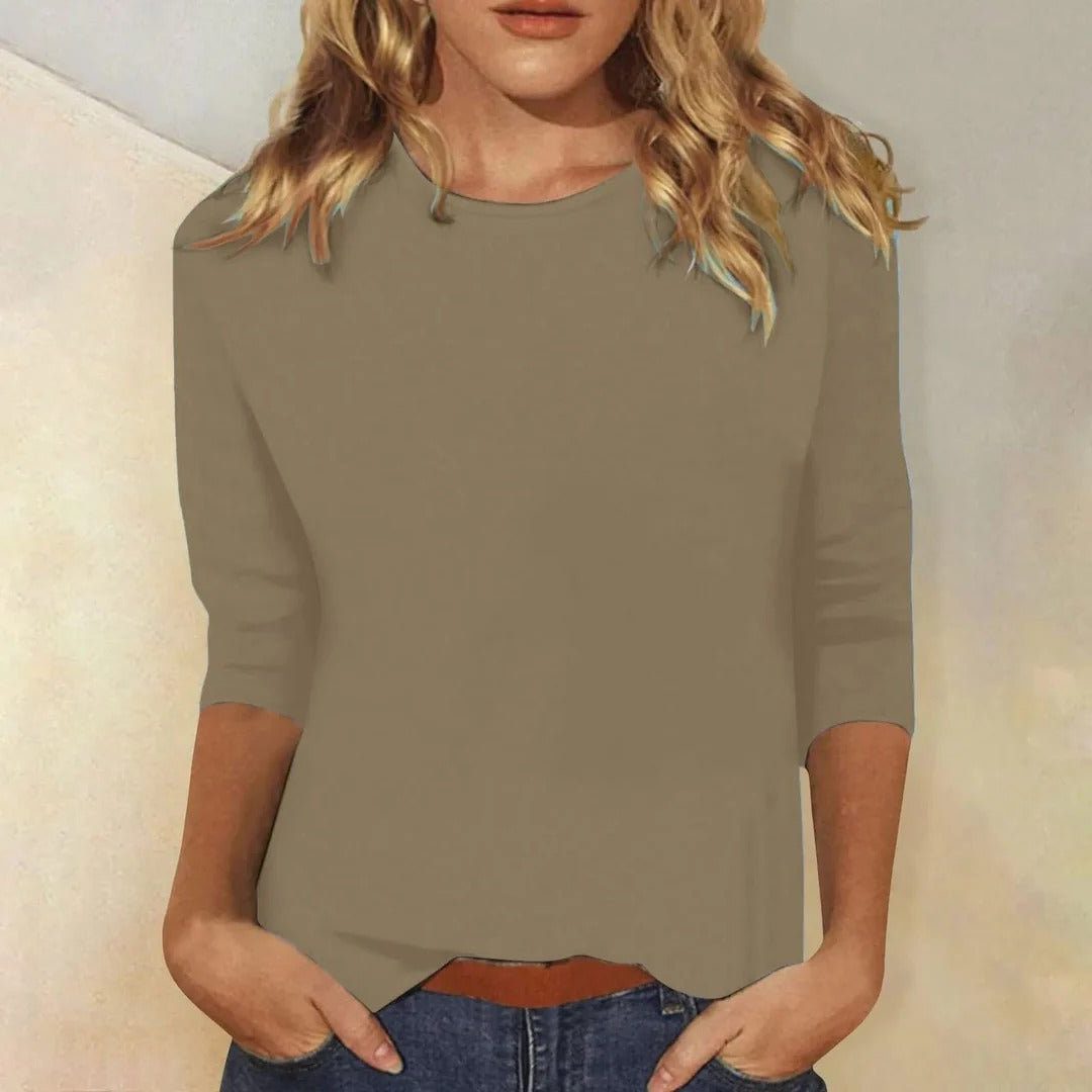 Tulia | Top with Three-Quarter Sleeves and Crew Neck for Women