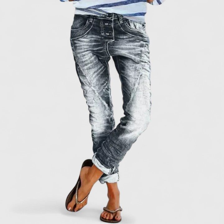Tulia | Distressed Wide Leg Jeans for Women