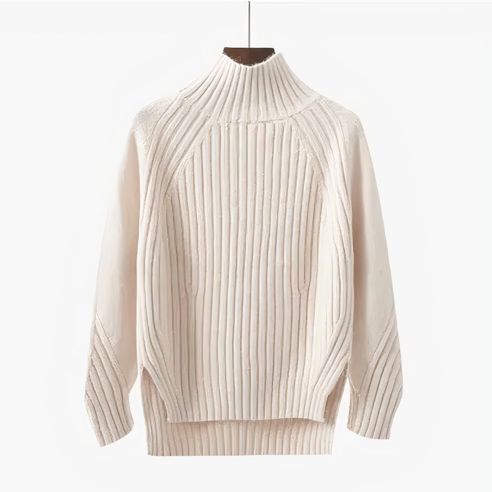 Undine | Ribbed Knit Sweater with Crew Neck for Women