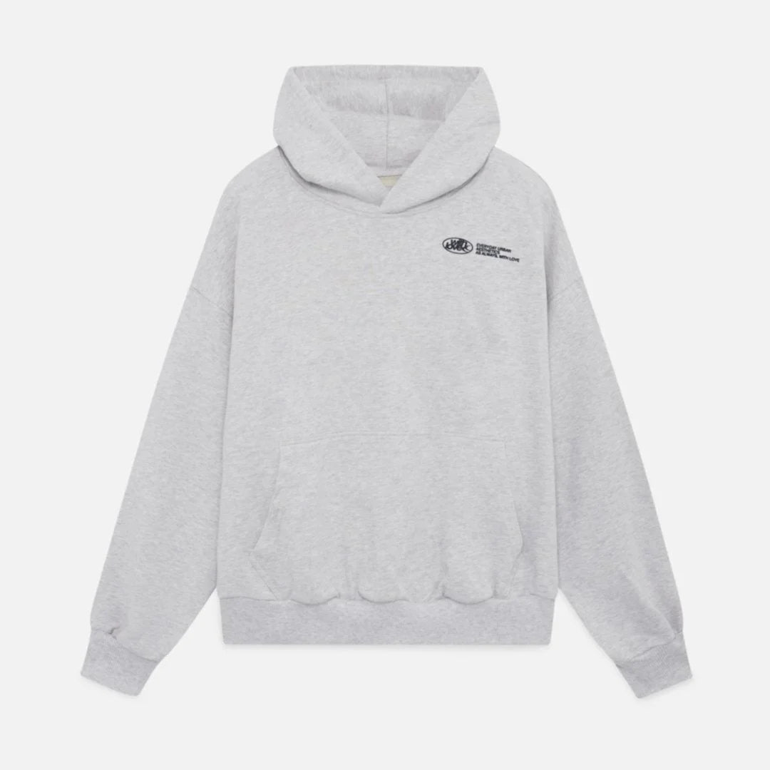 Women's fleece hoodie with text graphic