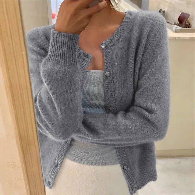 Valburga | Ribbed Knit Cardigan with Button-Up for Women