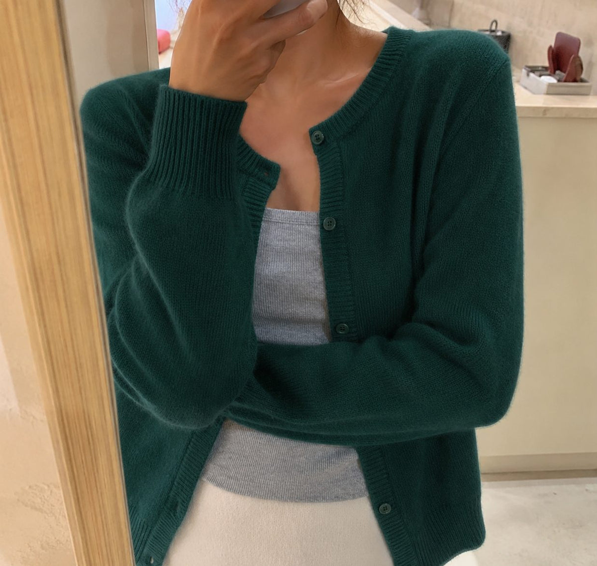 Valburga | Ribbed Knit Cardigan with Button-Up for Women