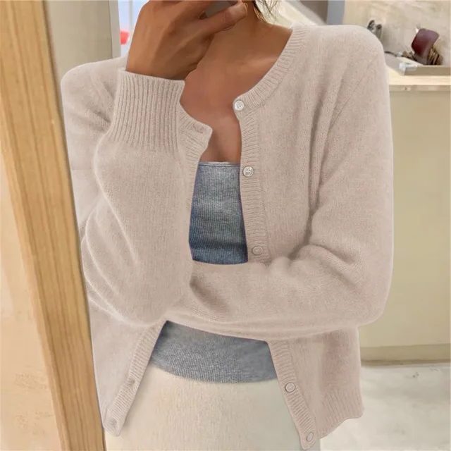 Valburga | Ribbed Knit Cardigan with Button-Up for Women