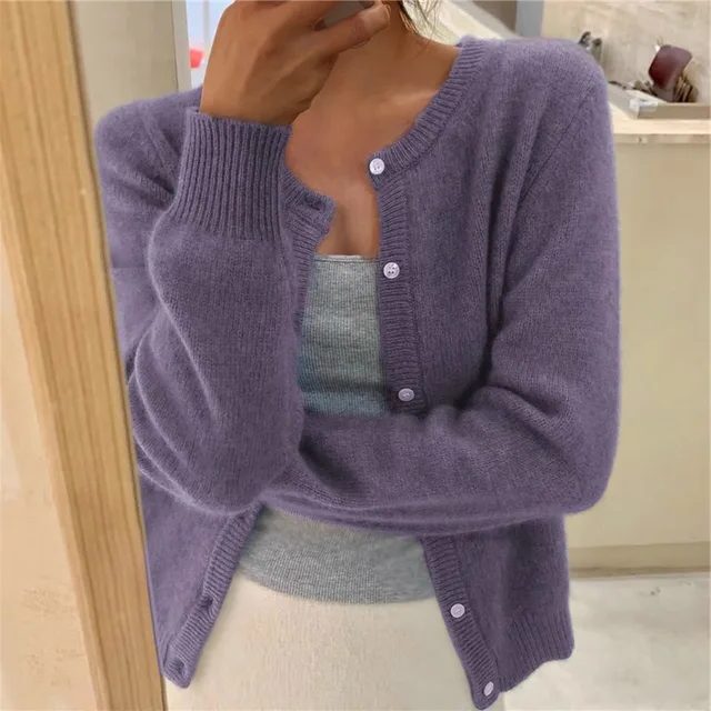 Valburga | Ribbed Knit Cardigan with Button-Up for Women