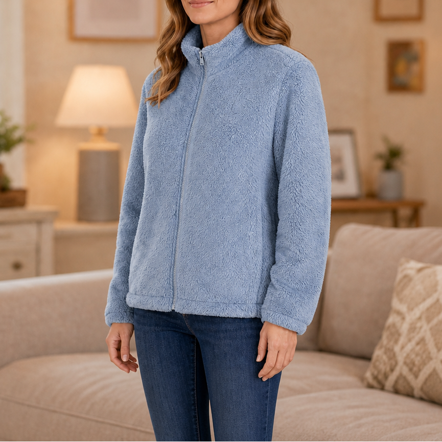 Velora – Plush Fleece Stand-Collar Jacket