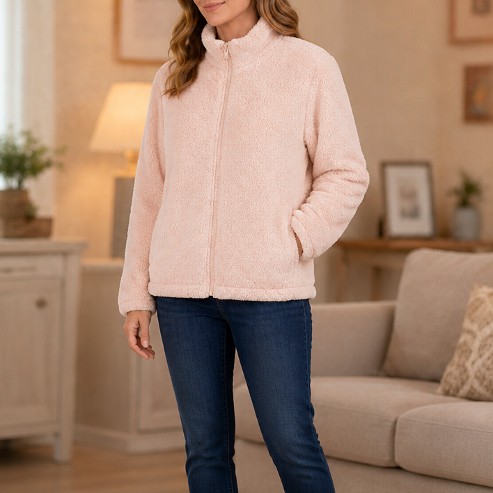 Velora – Plush Fleece Stand-Collar Jacket