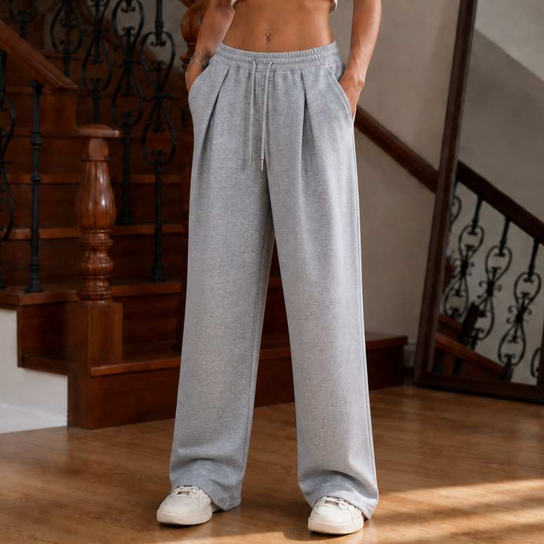 Pleatwell – Pleated Wide-Leg Sweatpants