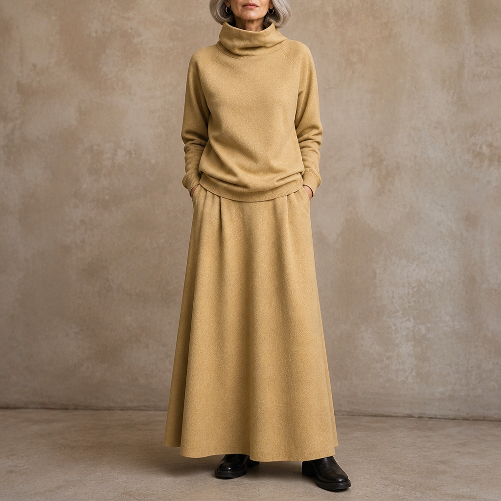 Lunelle – Turtleneck Sweater And Maxi Skirt Set