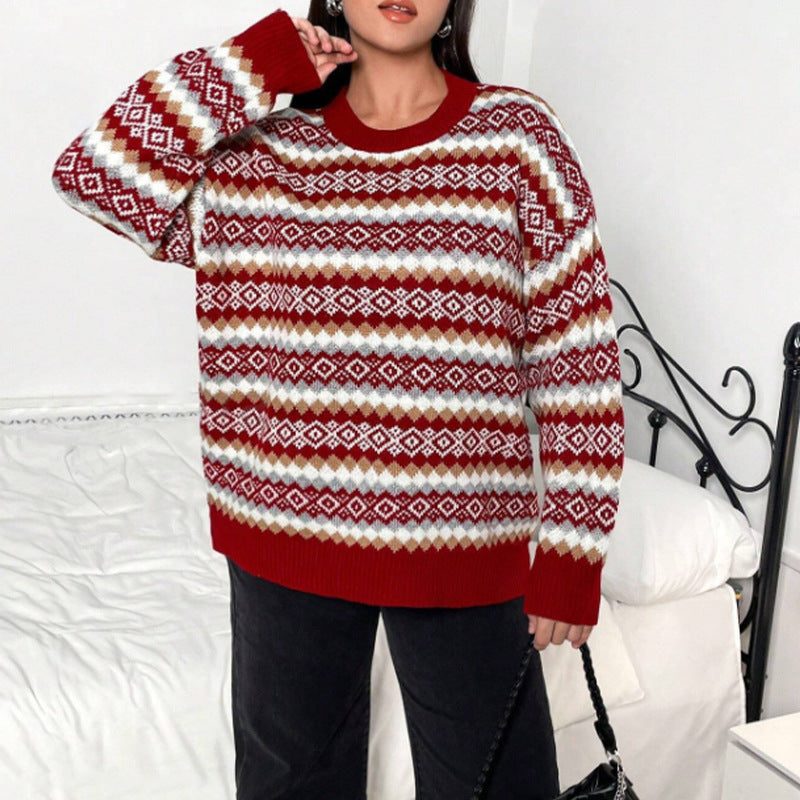 Velvet | Fair Isle Sweater with Crew Neck for Women
