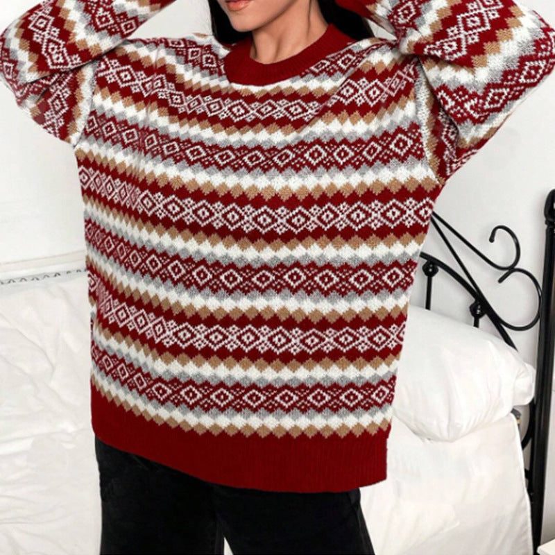 Velvet | Fair Isle Sweater with Crew Neck for Women