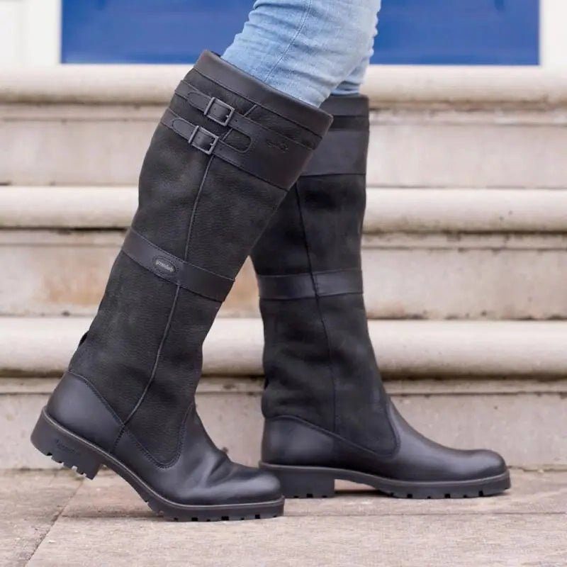 Vera | Leather Waterproof Knee High Boots with Buckle for Women
