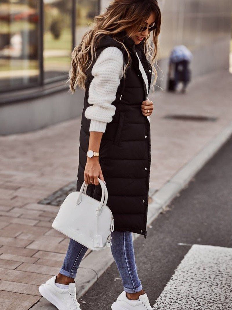 Violet | Quilted Knee-Length Puffer Jacket for Women