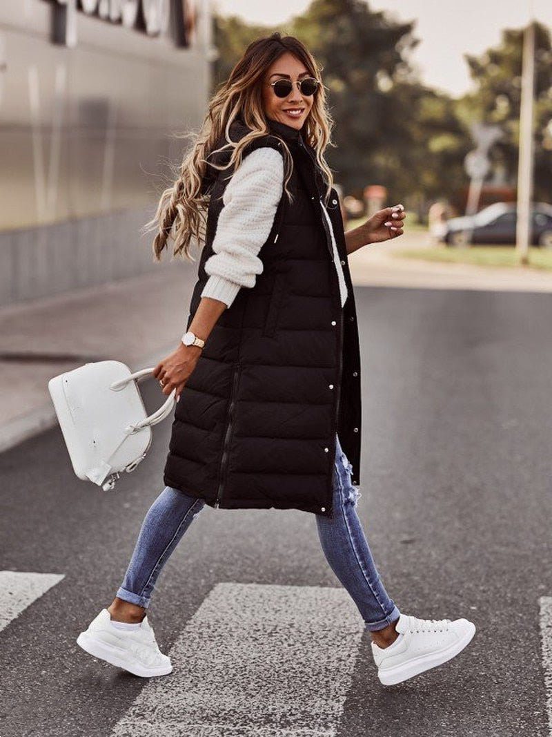 Violet | Quilted Knee-Length Puffer Jacket for Women