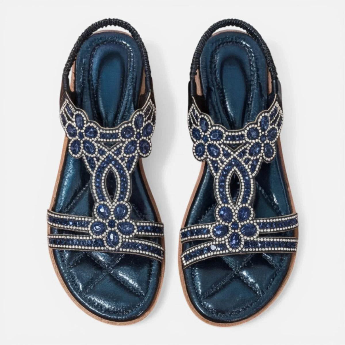 Violet | Women's Orthopedic Wedge Sandals with Embellished Straps and Ankle Strap