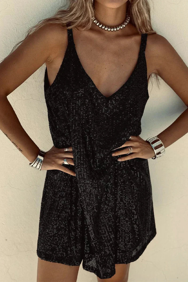 Vivienne | V-Neck Sequin Party Mini Dress