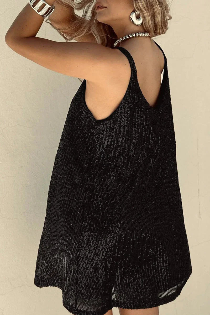 Vivienne | V-Neck Sequin Party Mini Dress