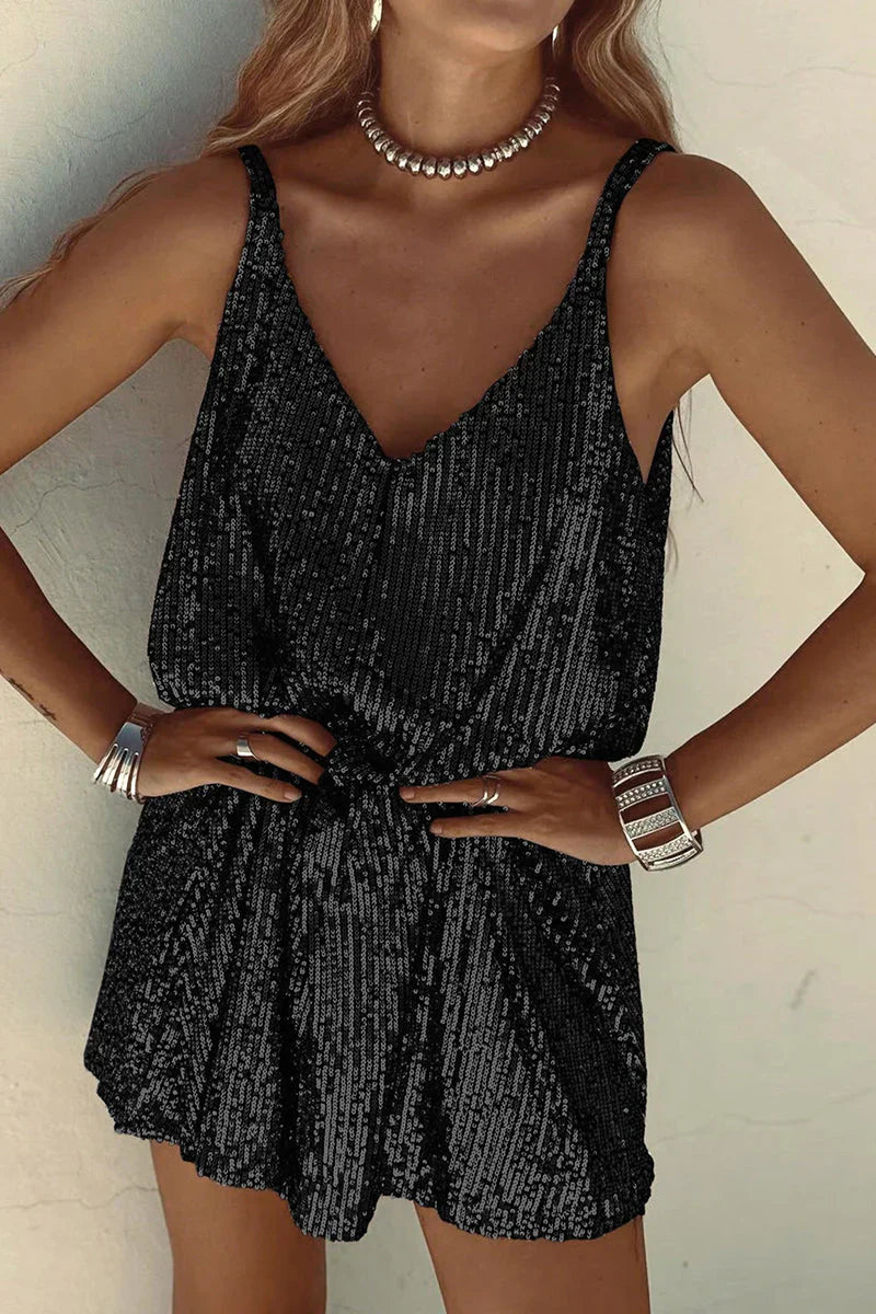 Vivienne | V-Neck Sequin Party Mini Dress