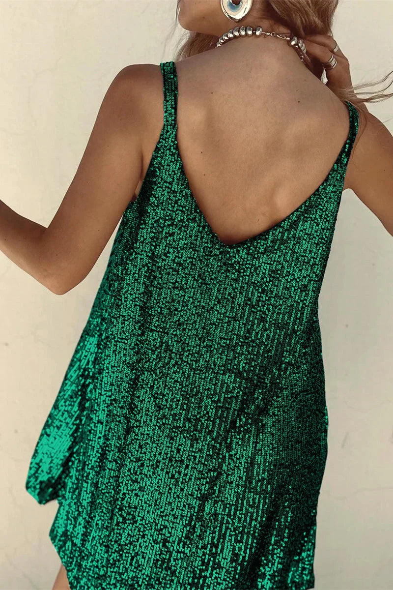 Vivienne | V-Neck Sequin Party Mini Dress