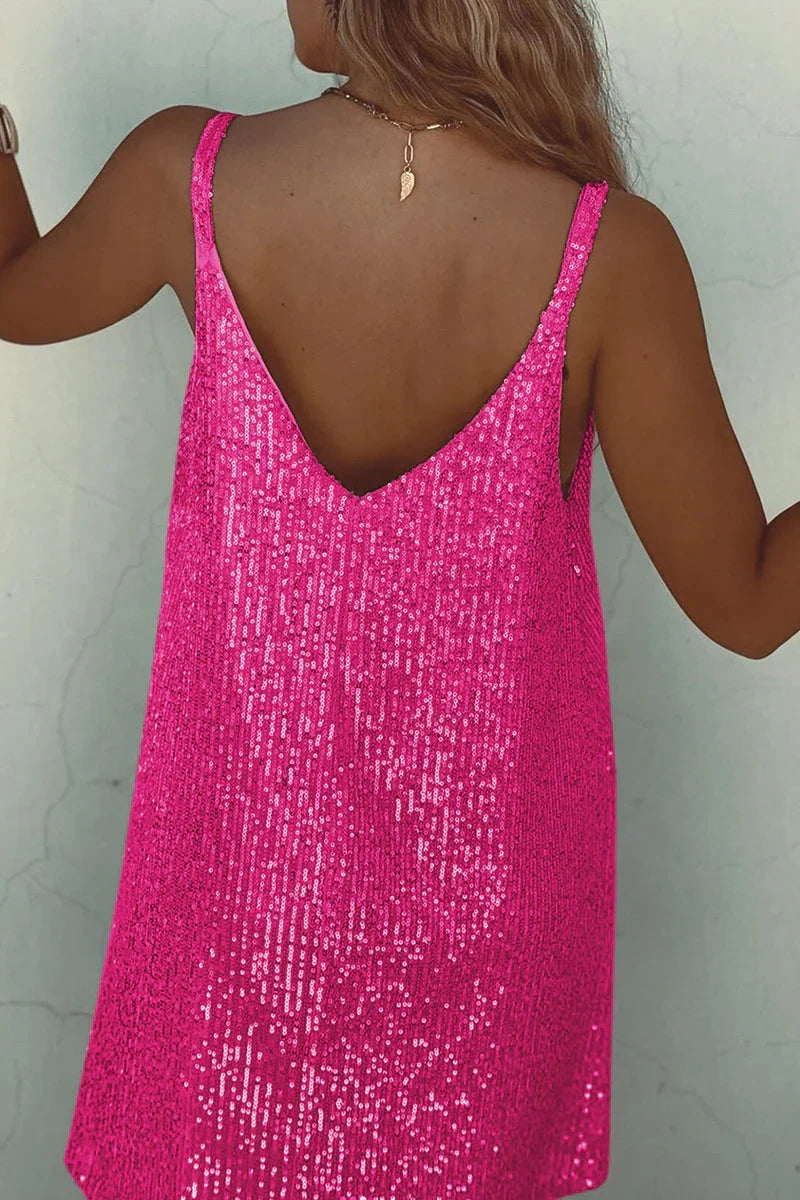 Vivienne | V-Neck Sequin Party Mini Dress